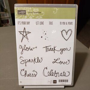 Stampin' Up! 'LOVE SPARKLES' Cling Stamp Set (Used)